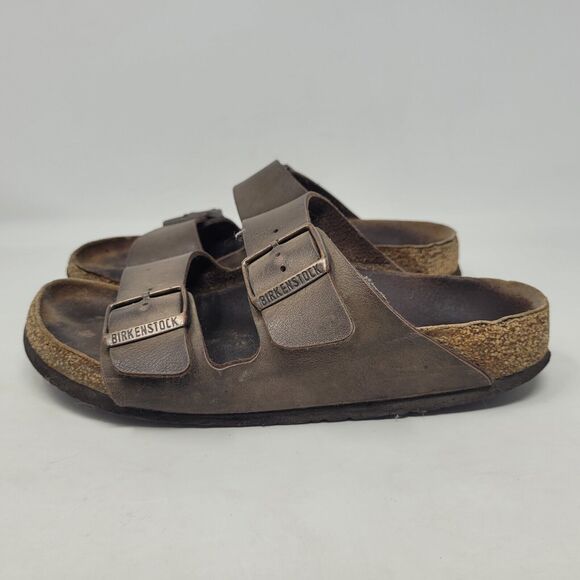 Birkenstock Sandals Womens EU37 US6 Arizona Brown Birko-Flor Slides Comfort - Picture 6 of 11